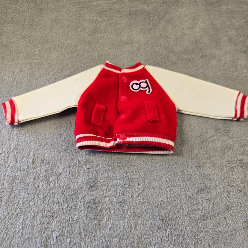 Our Generation Doll Varsity Letterman Jacket Red OG Patch 18 Inch Accessory